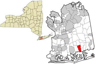 Location in Nassau County and the state of New York.