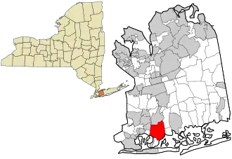 Location in Nassau County and the state of New York.