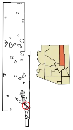 Location of Pinetop-Lakeside in Navajo County, Arizona