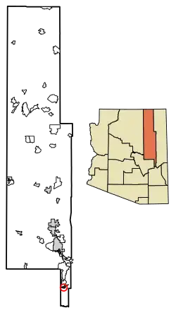 Location of Seven Mile in Navajo County, Arizona.
