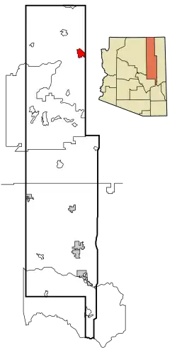 Location in Navajo County and the state of Arizona