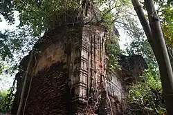 Dubrajpur: The Laxmi Janardan temple, built in 1811, with rich terracotta decoration, now in a ruinous condition