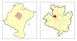 Location of Orcoyen within Navarra