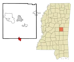 Location of Union, Mississippi