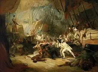 Nelson Boarding the San Josef by George Jones, 1829