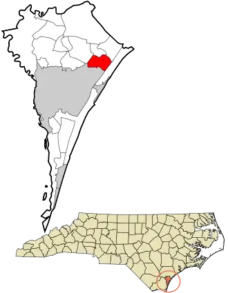 Location in New Hanover County and the state of North Carolina.