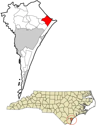 Location in New Hanover County and the state of North Carolina.