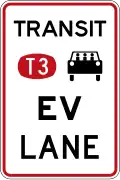 Transit lane for vehicles carrying 3 or more persons and electric vehicles irrespective of the number of persons in the vehicle