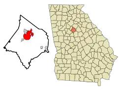 Location in Newton County and the state of Georgia