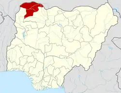 Map of Nigeria highlighting Sokoto State
