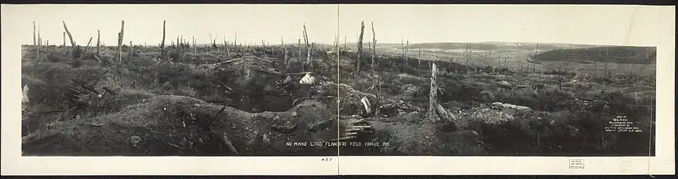 Trenches and No Man's Land at Flanders Fields.