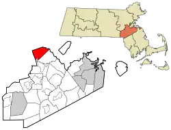 Location of Wellesley in Norfolk County, Massachusetts