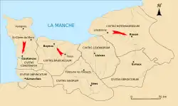 Map of cities and capitals in the Late Roman Empire.