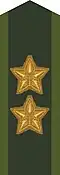 Collar patch m/58 (gold) on uniform m/58-m/59 and field uniform M90 (1983–2002)