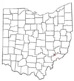 Location of Beverly, Ohio