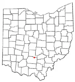 Location of Kingston, Ohio