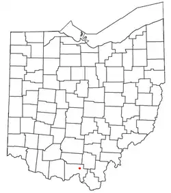 Location of Mule Town, Ohio