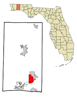 Location in Okaloosa County and the state of Florida