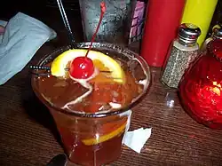 An image of a Brandy old fashioned cocktail