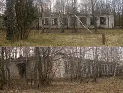 The building of the old school in the village. Photo of 2007. (51°15′44″N 29°18′07″E﻿ / ﻿51.262327; 29.301840)