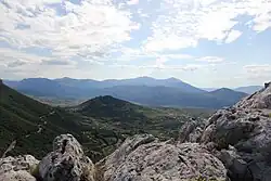 View of Supramonte mountain range, located in the province