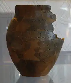 Olla in clay with embossed decoration found at the Santa Colomba, Canegrate, in 1926