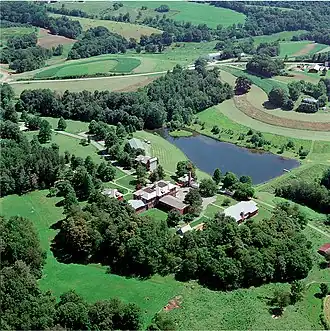 Aerial view of the Olney Friends School