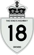 King's Highway 18 marker
