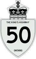 King's Highway 50 marker
