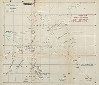 Proposed deployment of shore-based aviation assets, including the China-based Fourteenth Air Force.