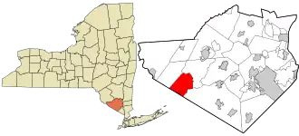 Location in Orange County and the state of New York.