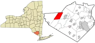 Location in Orange County and the state of New York.