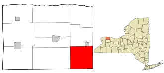 Location in Orleans County and the state of New York.