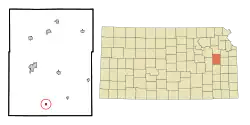 Location within Osage County and Kansas