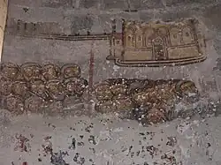 A fresco from Oshki, probably depicting the marriage of Bagrat IV and Elene at Bana