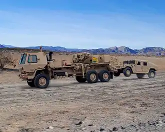 An Oshkosh-produced M1089 A1P2 MTV wrecker in A-kit configuration