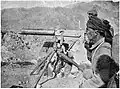 Ottoman soldiers with a captured Russian Maxim machine gun during WWI