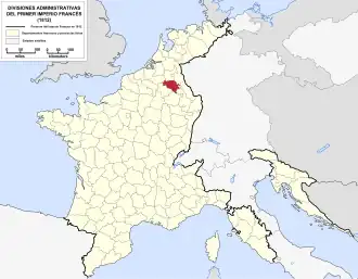 Location of Ourthe in France (1812)