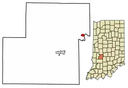 Location of Gosport in Owen County, Indiana.