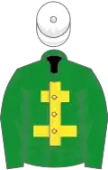Green, yellow cross of lorraine, white cap