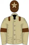Beige, brown epaulets and armlets, brown cap, beige star