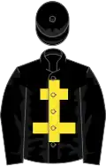 Black, yellow cross of lorraine, black sleeves, black cap