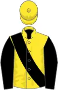Yellow, black sash and sleeves