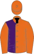 Orange and Purple (halved), Orange sleeves and cap