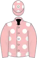 Pink, white spots on body and cap