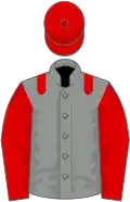 Grey, red epaulets, sleeves and cap