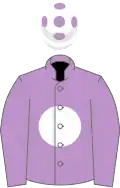 Mauve, white disc, white cap, mauve spots