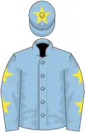 Light blue, yellow stars on sleeves, star on cap