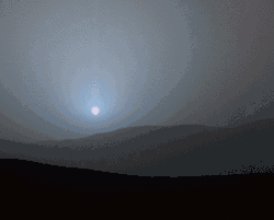 Sunset, Gale crater – photo sequence by Curiosity rover, April 15, 2015