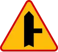 A-6b "intersection with a side road from the right" Drivers on the side road have to yield [3]